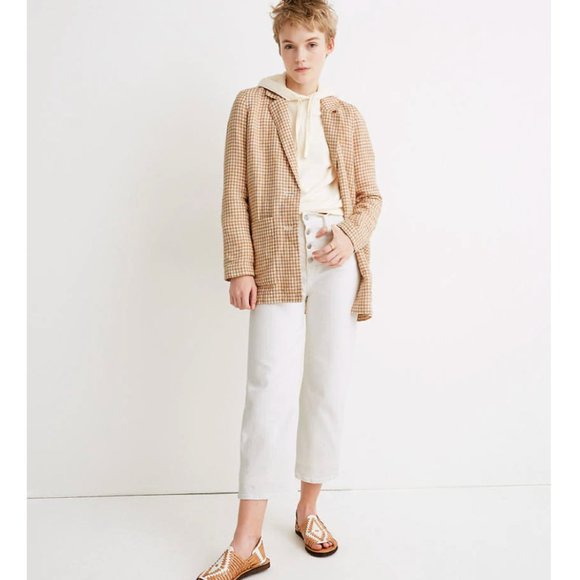 ✨HP✨Madewell Linen Dorset Blazer in Gingham Check - Picture 3 of 5